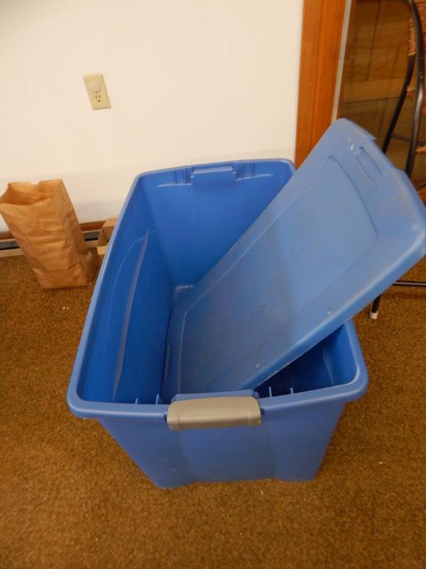 lot 223 image: Large totes and wall mounted organizer
