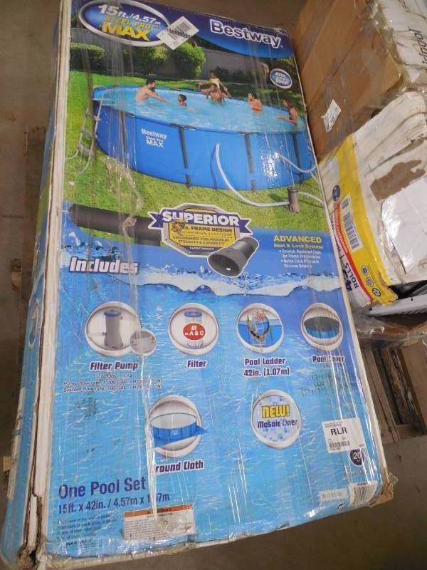 Bestway Steel Pro MAX 15-Diameter x 42 Round Metal-Frame Pool Set