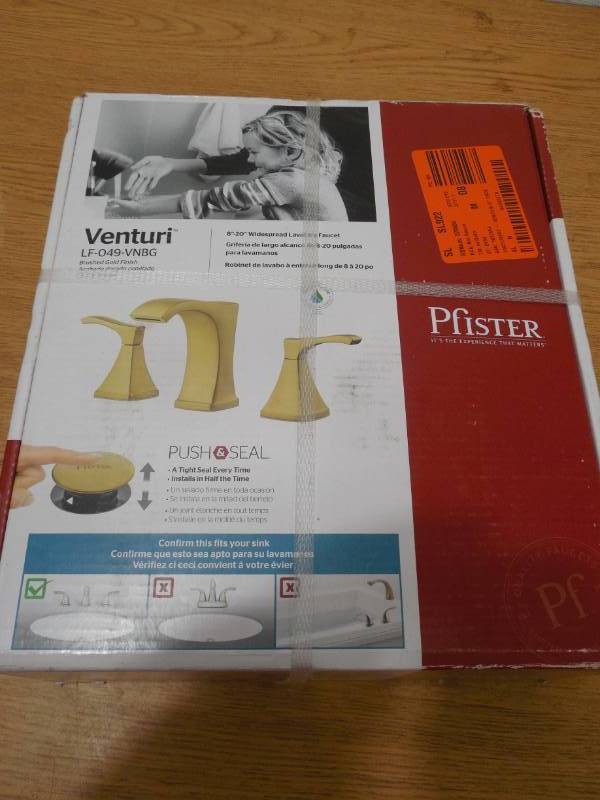 Venturi 8 in. Widespread 2-Handle Bathroom Faucet in Brushed Gold