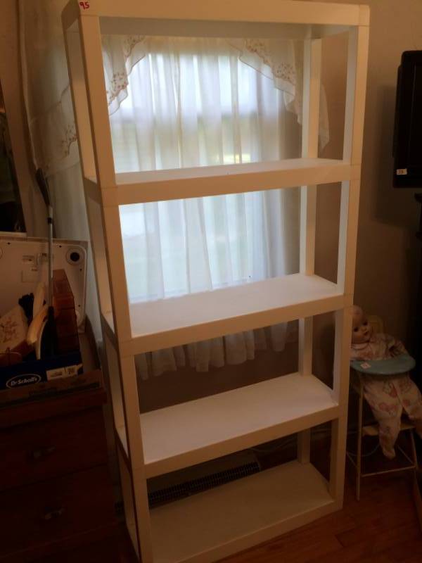 lot 95 image: White Plastic Shelving Unit