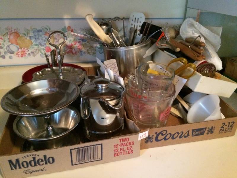 lot 113 image: Assorted Serving Dishes & Kitchen Utensils