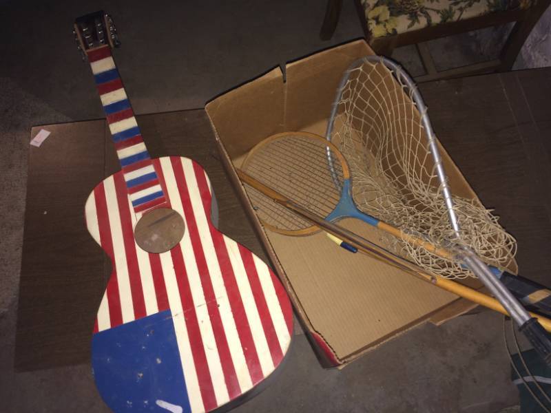 lot 147 image: Flag Guitar, Fishing Spear, and More