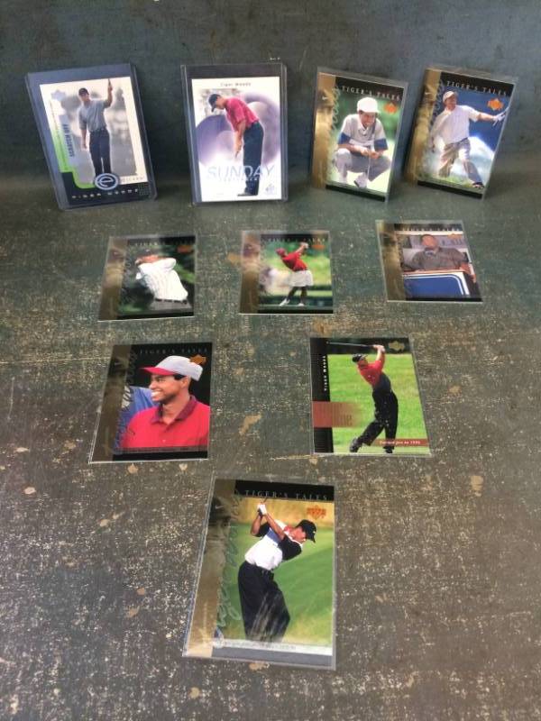 lot 50 image: Tiger Woods PGA Cards with Unscratched Upper Deck ECard