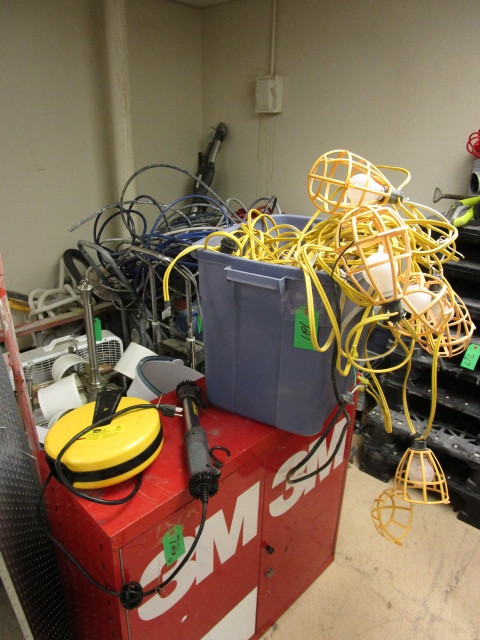 lot 721 image: LUNAPRO LED HANGING LIGHT AND  A STRING OF WORK LIGHTS