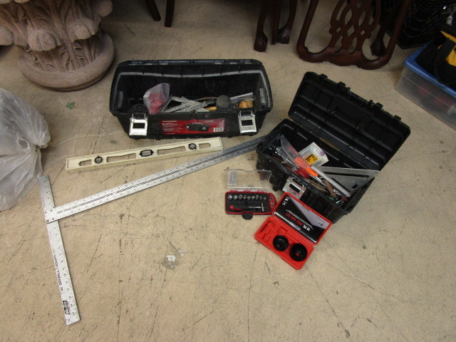 lot 735 image: TWO HUSKY TOOL BOXES WITH HAND TOOLS