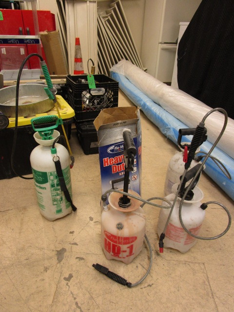 lot 739 image: FOUR HAND SPRAYERS WITH NOZZLES