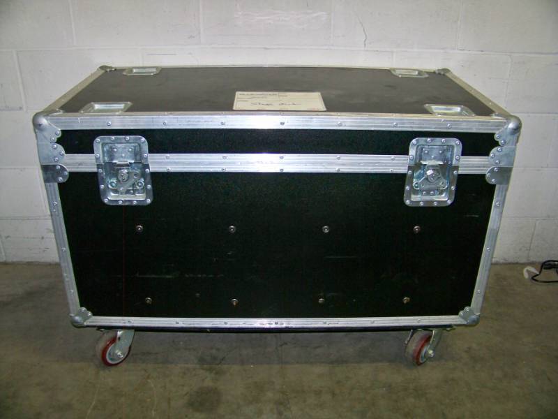 lot 37 image: Miscellaneous Drapery & Stage Skirting in Large Rolling Hard Sided Travel Shipping Case