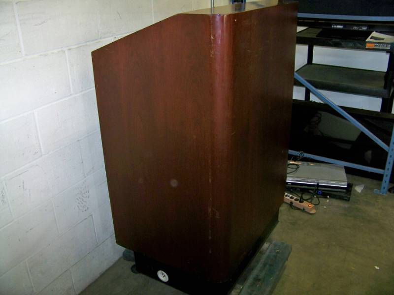 lot 70 image: VanSan Wood Lectern with Motorized Height Adjustment