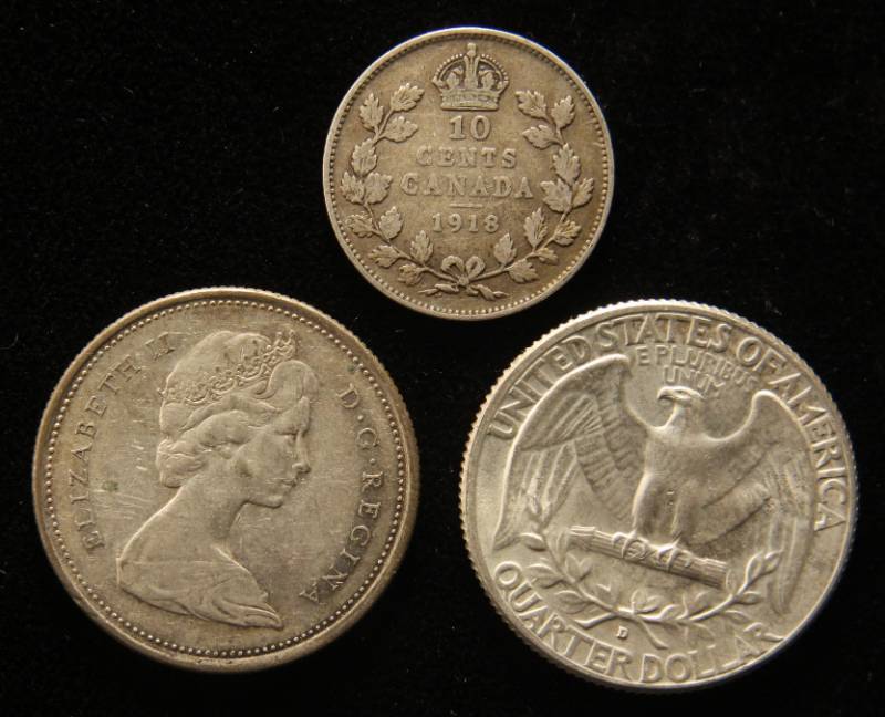 lot 25 image: 3 SILVER COINS AS PICTURED