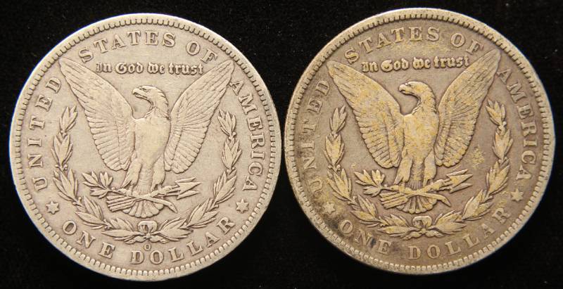 lot 30 image: 2 MORGAN SILVER DOLLARS 1879 1885-O