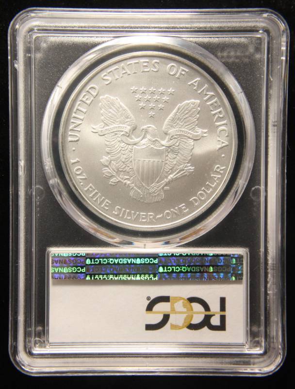 lot 36 image: 2007 AMERICAN SILVER EAGLE 1 TROY OZ. .999 FINE SILVER MS69 PCGS