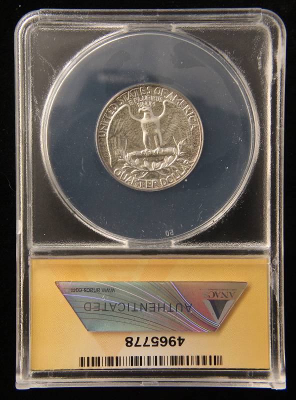 lot 49 image: 1961 PROOF WASHINGTON SILVER QUARTER PF67 ANACS