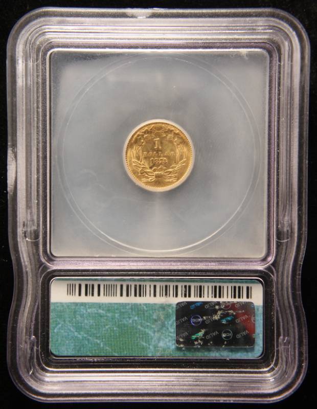 lot 13-A image: 1874 US $1 GOLD INDIAN PRINCESS MS61 ICG