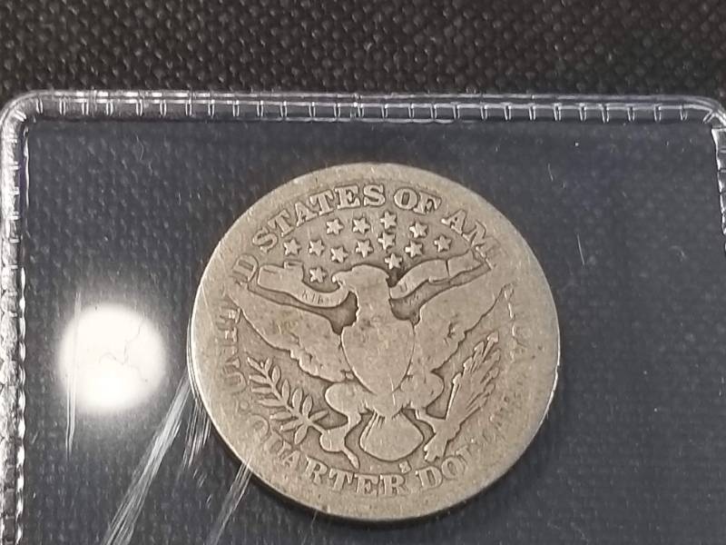 lot 15-B image: 1905-S BARBER SILVER QUARTER