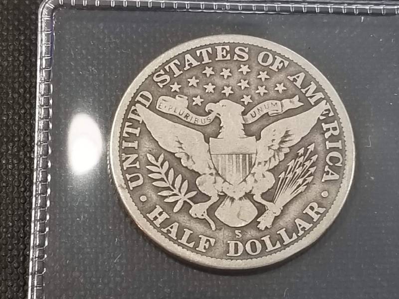 lot 07-C image: 1913-S BARBER SILVER HALF DOLLAR