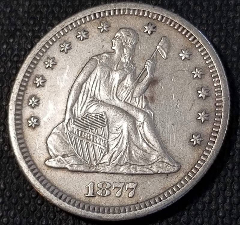 lot 07-D image: 1877-S SEATED LIBERTY QUARTER XF