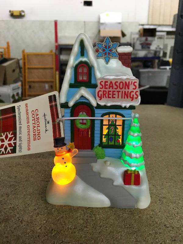 lot 151 image: Hallmark Caroling Cottages- Seasons Greetings