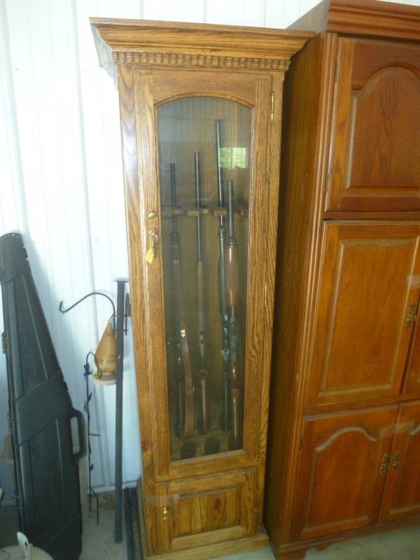 Oak Gun Display Cabinet