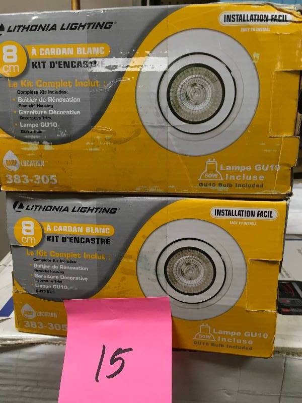 LOT OF 2 Lithonia Lighting 3 in. GU10 White Gimbal Recessed Kit  in good condition