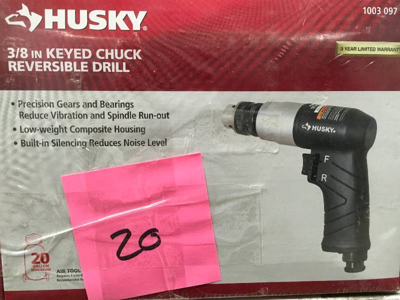 Husky 38 in. Keyed Chuck Reversible Drill  in good condition