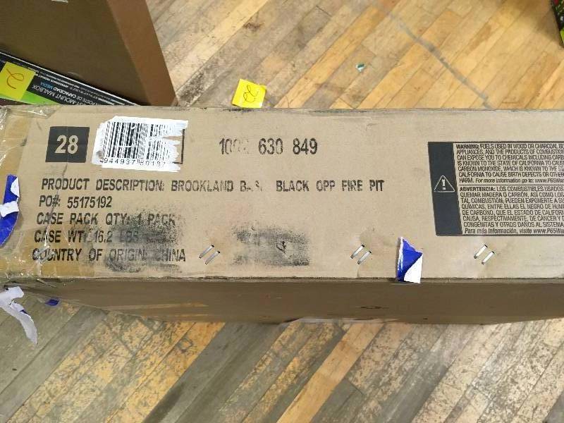 Hampton Bay FT-1062C 30 Brookland Basize Black OPP Firepit not used