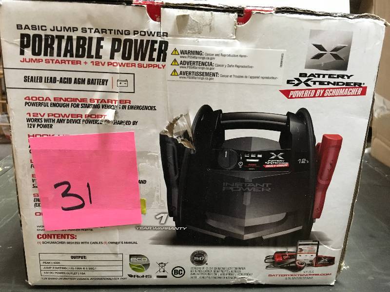 Schumacher Battery Extender 12-Volt, 400 Amp Battery Jump Starter  in good condition