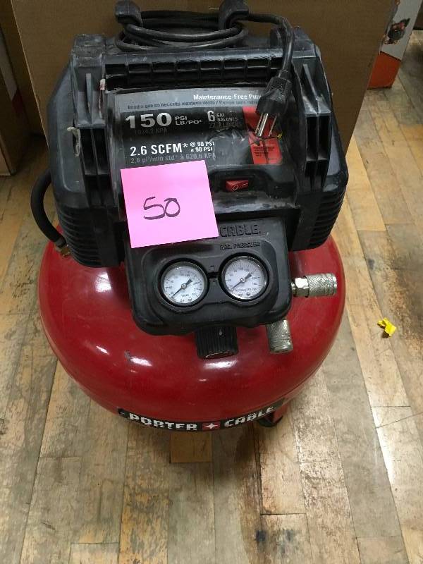Porter-Cable 6 Gal. 150 PSI Portable Electric Pancake Air Compressor used in good condition