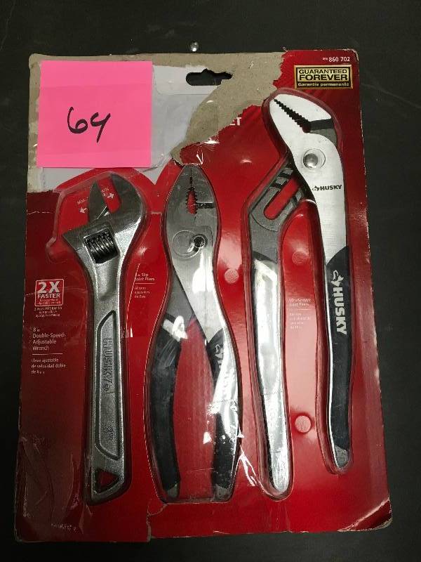 Husky Pliers and Wrench Set (3-Piece) in good condition