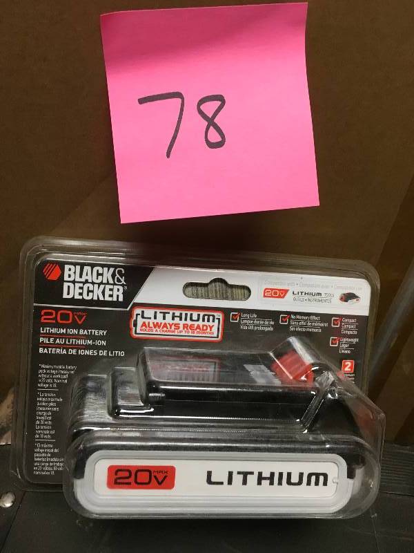 BLACKDECKER 20-Volt MAX Lithium-Ion Battery Pack 1.5Ah in good condition
