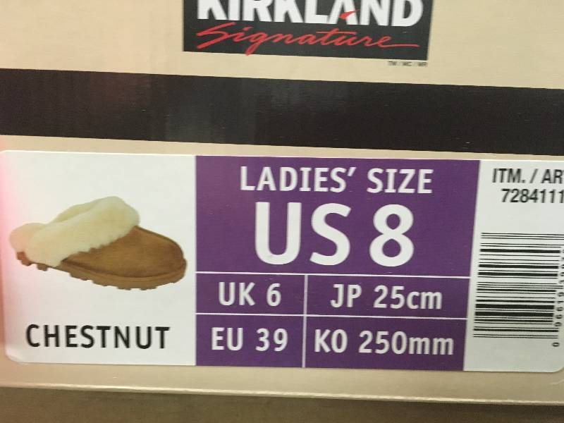 Kirkland Shearling Slipper Chestnut 8 LADIES not used