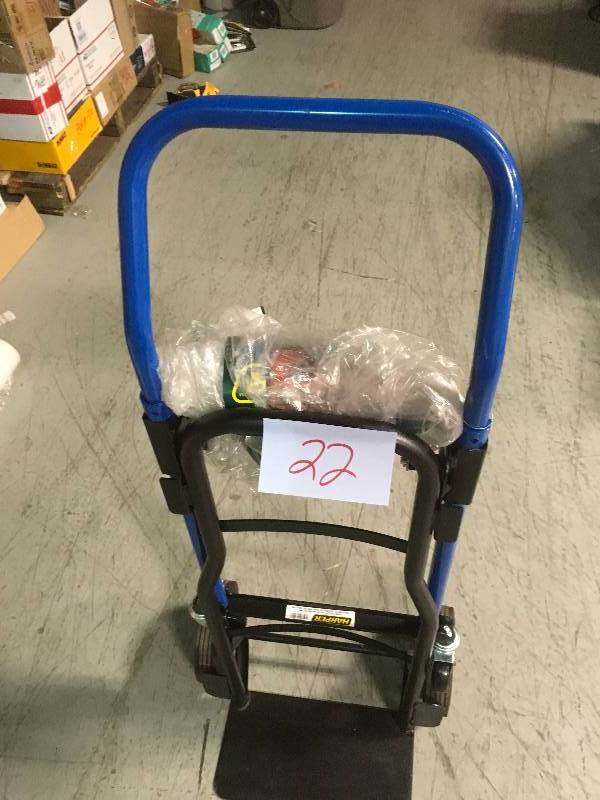 lot 22 image: Harper Quick Change 600 lbs. Capacity 3-in-1 Convertible Hand Truck in good condition