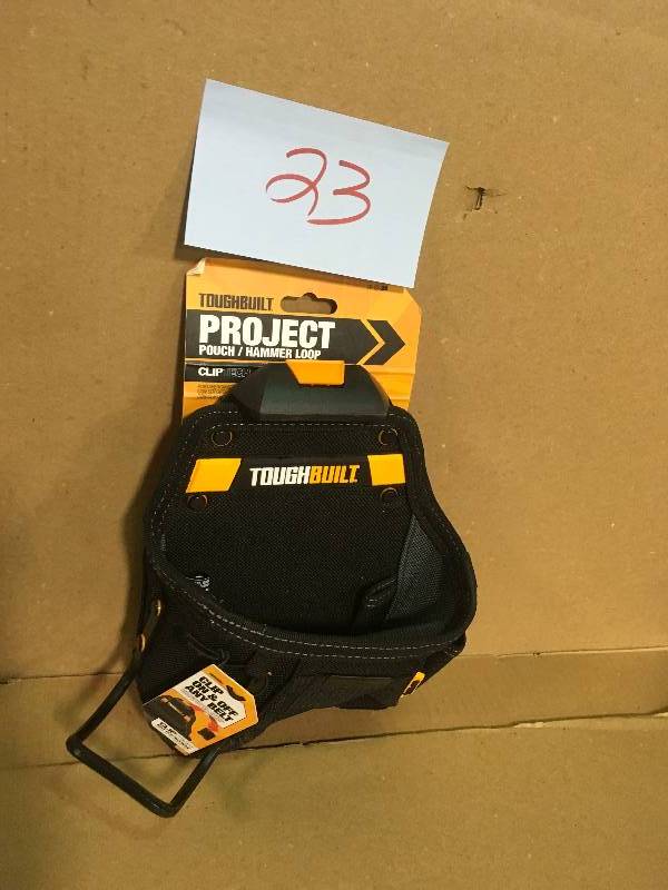 lot 23 image: TOUGHBUILT Project Pouch with Hammer Loop, Black in good condition