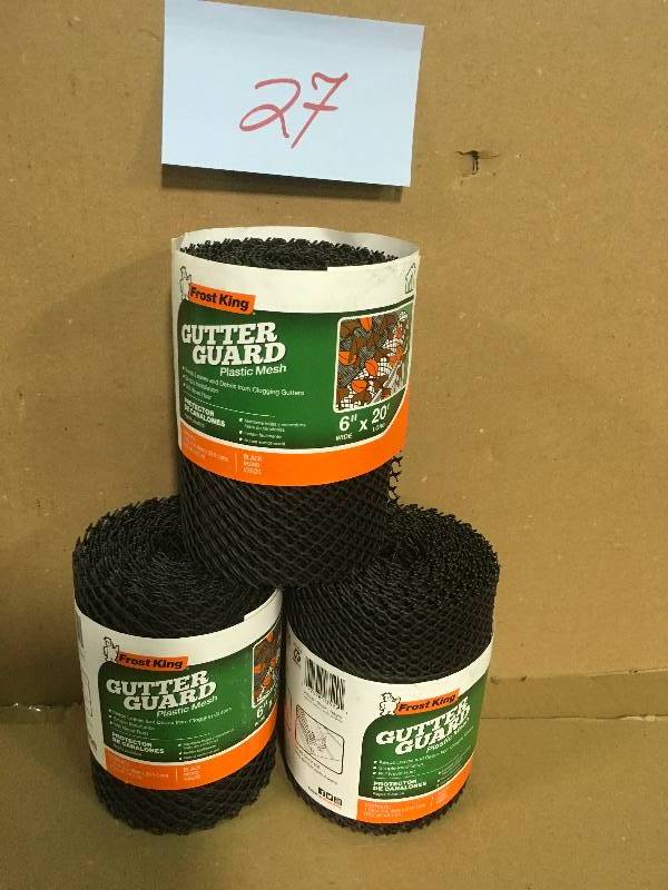 lot 27 image: Frost King EO 6 in. x 20 ft. Plastic Gutter Guard in good condition