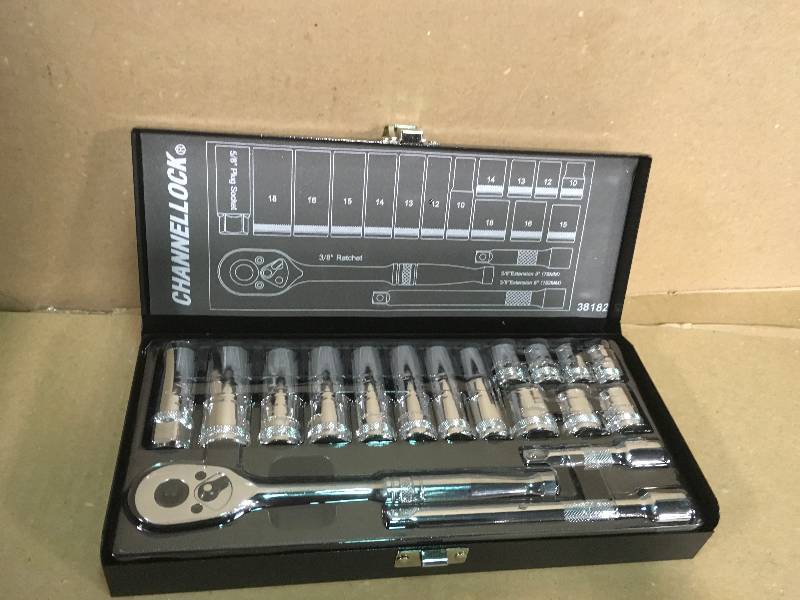 lot 34 image: Channellock 38 in. Drive Metric Socket Set (18-Piece) in good condition