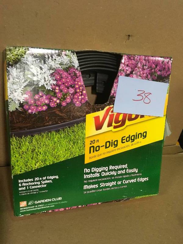 lot 38 image: Vigoro 20 ft. No-Dig Landscape Edging Kit not used