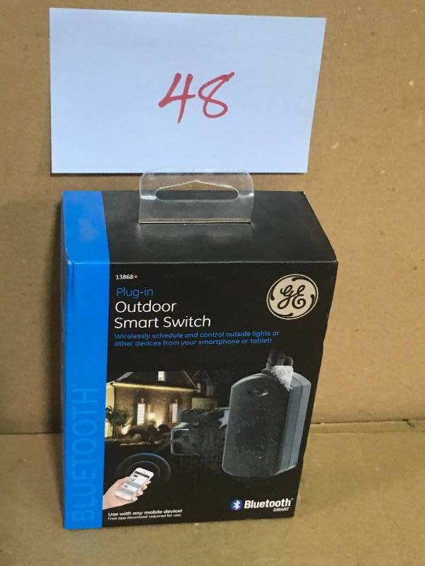 lot 48 image: GE Bluetooth Outdoor Smart Switch Timer (13868) in good condition