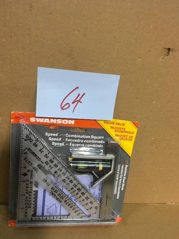 lot 64 image: Swanson Speed Square and Combination Square Bundle in good condition