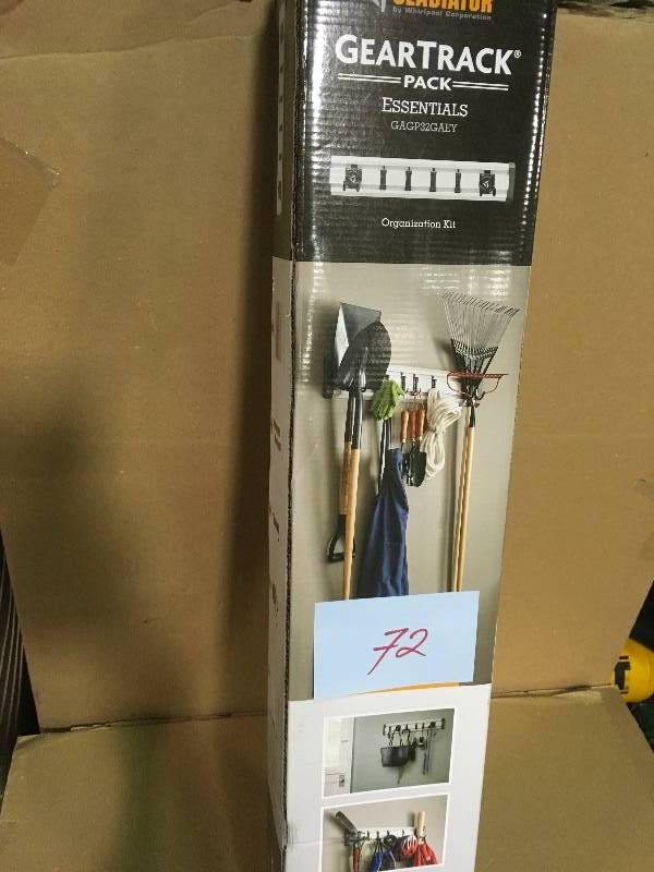 lot 72 image: Gladiator GearTrack Garage Track Storage System in good condition