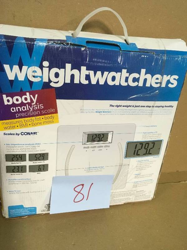 lot 81 image: Conair Weight Watchers Digital Plastic Body Analysis Scale in White in good condition