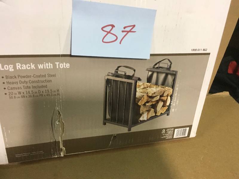 lot 87 image: 20 in. Log Holder with Tote in good condition