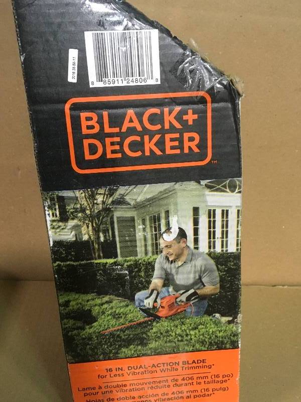 lot 90 image: BLACKDECKER 16 in. 3.0 Amp Corded Electric Hedge Trimmer in good condition