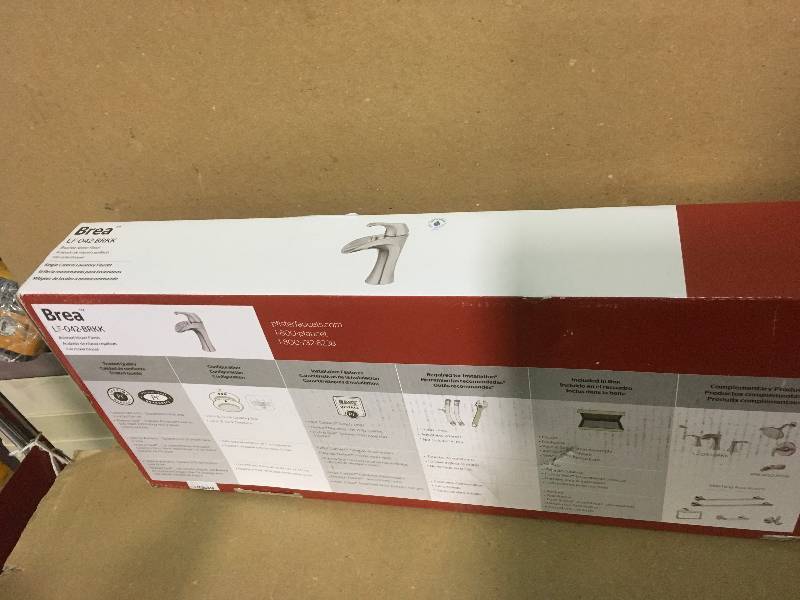 lot 102 image: Pfister Brea 4 in. Centerset Single-Handle Bathroom Faucet in Brushed Nickel in good condition