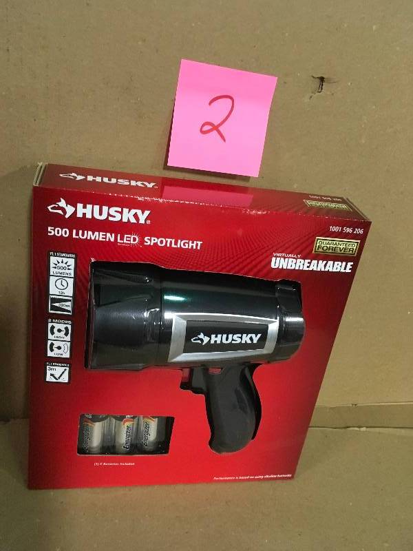 lot 2 image: Husky 500 Lumen LED Compact Unbreakable Spotlight not used