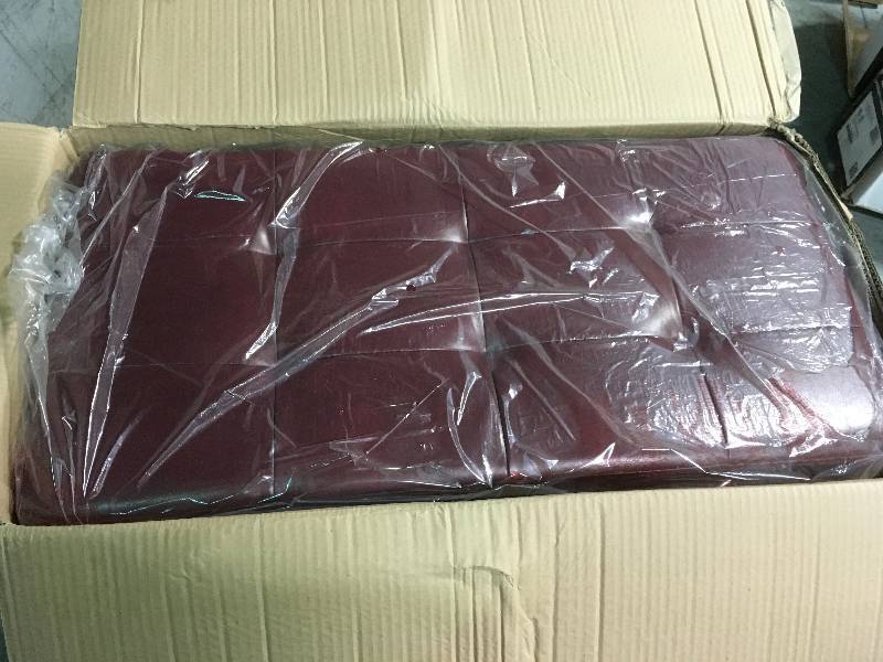 lot 19 image: Red Storage Ottoman by OSP Home Furnishings not used