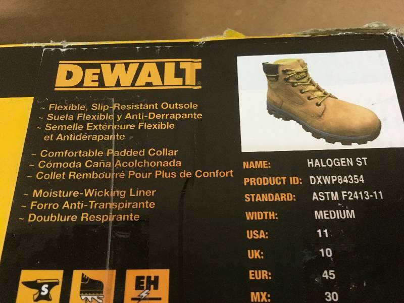 lot 23 image: DEWALT Halogen Mens Wheat Nubuck Leather Steel Toe 6 in. Work Boot SZ 11 USA not used