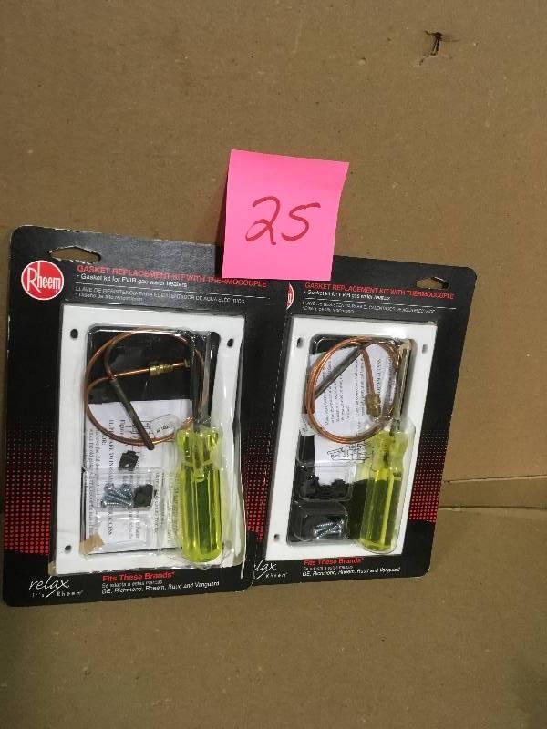 lot 25 image: Gasket Replacement Kit with Thermocouple for FVIR Water Heater  in good condition