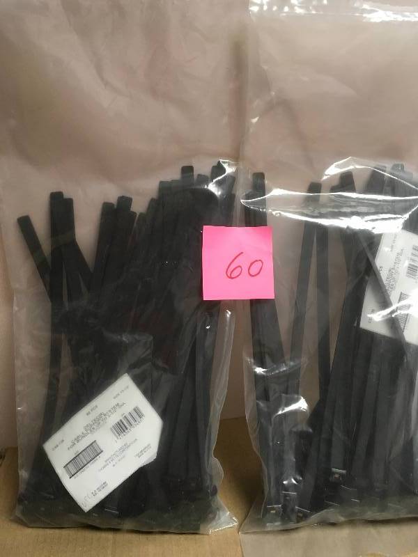 lot 60 image: Thomas & Betts CSS-135 Deltec Weather Resistant Locking Cable Tie 3.5.00 Inch Bundle Dia, 13 Inch Length, Acetel, Black  in good condition
