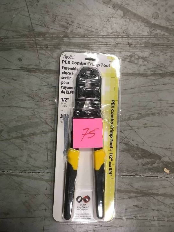 lot 75 image: Apollo 12 in. and 34 in. PEX Crimp Tool  in good condition