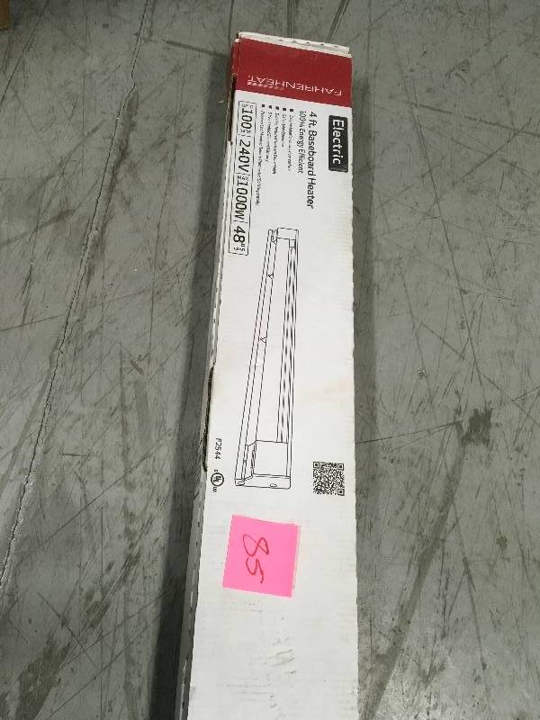 lot 85 image: Fahrenheat 48 in. 1000-Watt Electric Baseboard Heater  in good condition