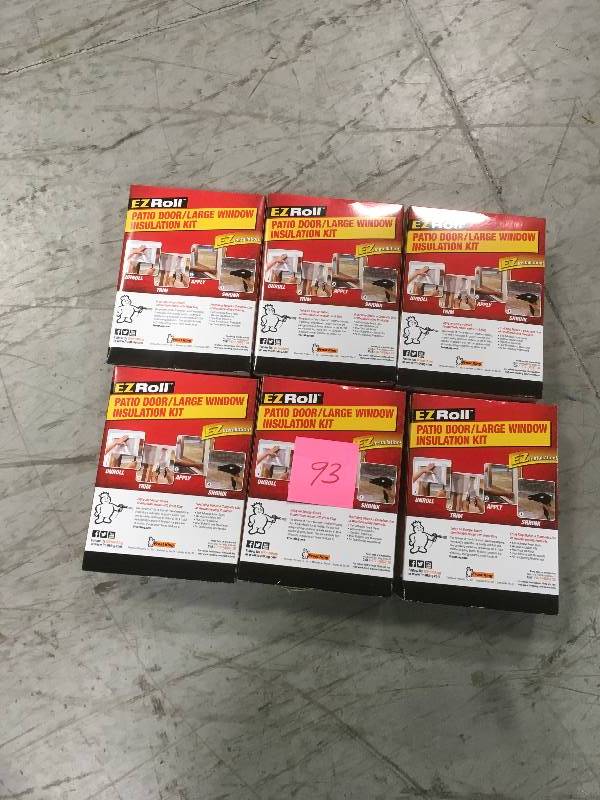 lot 93 image: Frost King EO 84 in. x 112 in. Premium Heavy-Duty EZ Roll-on Shrink Patio DoorLarge Window Insulation Kit not used